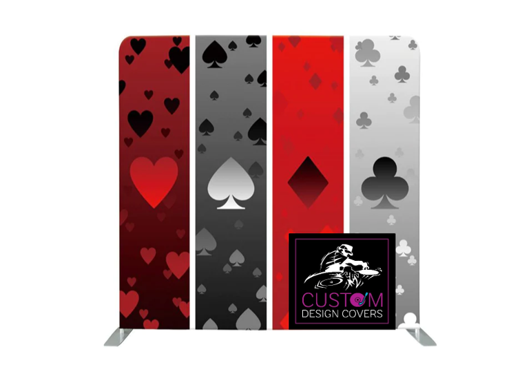 Casino Card Suits Lycra Pillowcase Backdrop Cover