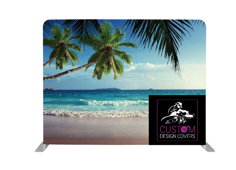 Beach Lycra Pillowcase Backdrop Cover