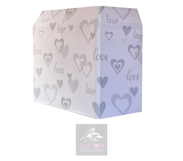 Wedding Love & Hearts Lycra DJ Booth Cover