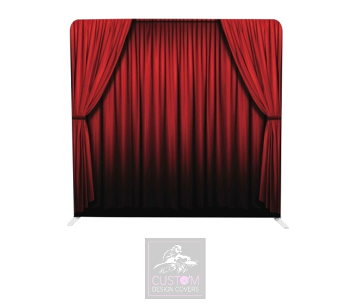 Red Curtain Lycra Pillowcase Backdrop Cover