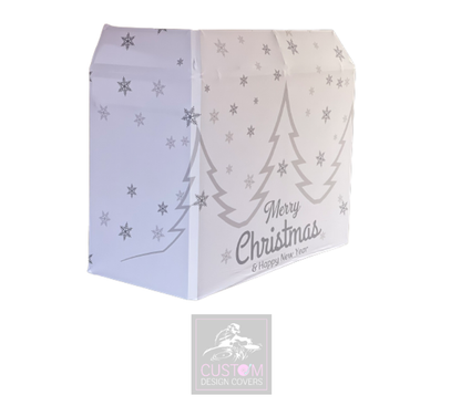 White Christmas Lycra DJ Booth Cover (Grey)