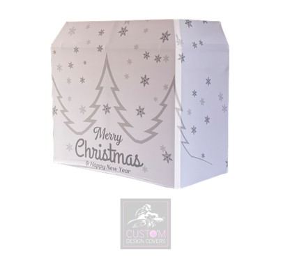 White Christmas Lycra DJ Booth Cover (Grey)