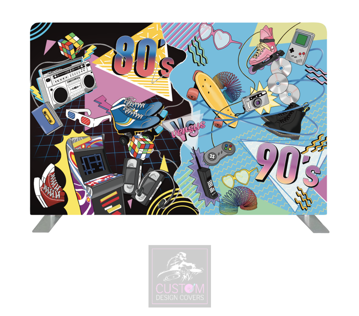 80's Vs 90's Lycra Pillowcase Backdrop Cover (DOUBLE SIDED)