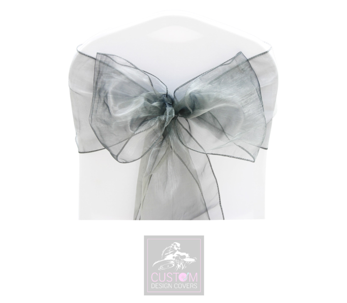 Gun Metal Grey Organza Sashes