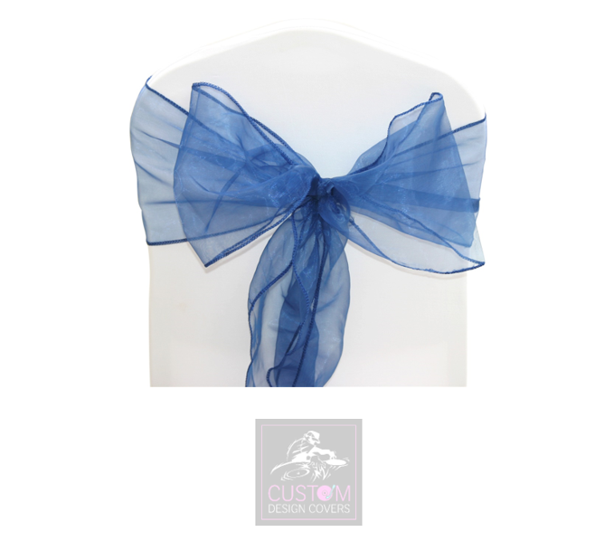 Navy Blue Organza Sashes