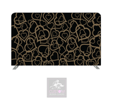 Gold Hearts Lycra Backdrop Cover