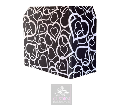 Wedding Hearts Lycra DJ Booth Cover