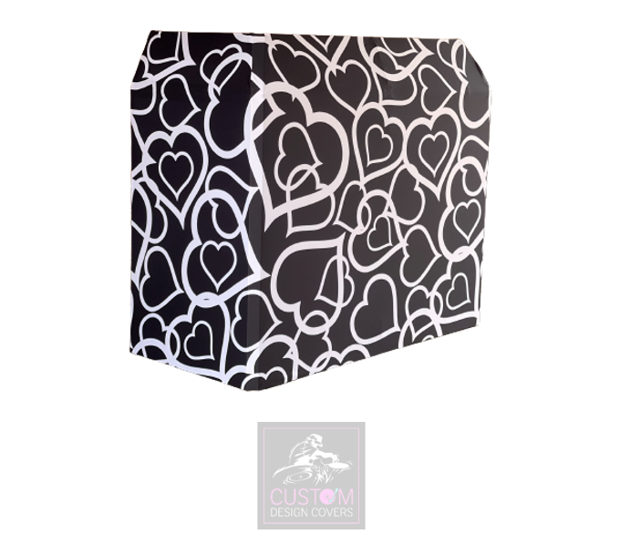 Wedding Hearts Lycra DJ Booth Cover